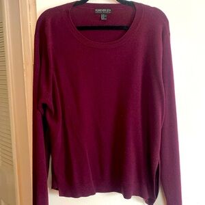 Plus-sized burgundy fall sweater
